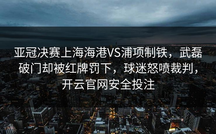 亚冠决赛上海海港VS浦项制铁，武磊破门却被红牌罚下，球迷怒喷裁判，开云官网安全投注